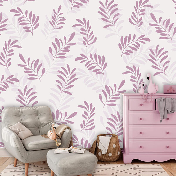 Фотошпалери Фотошпалери Візерунок фіолетових листів (Артикул: t00660v1)