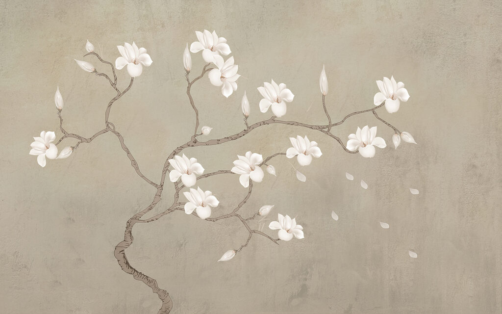 White flowers on a branch White flowers on a branch