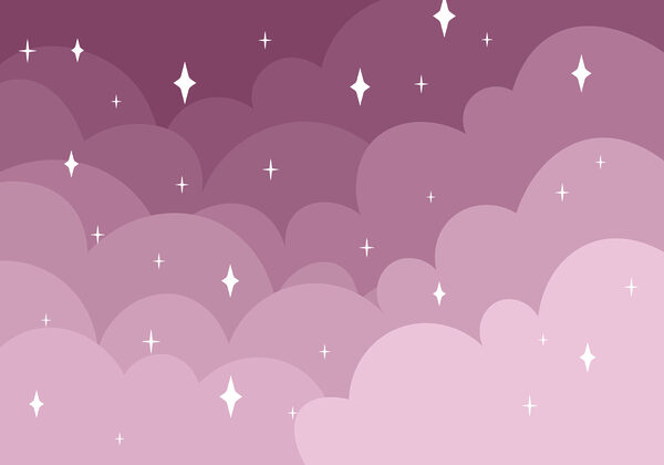 Purple and pink clouds and stars Purple and pink clouds and stars