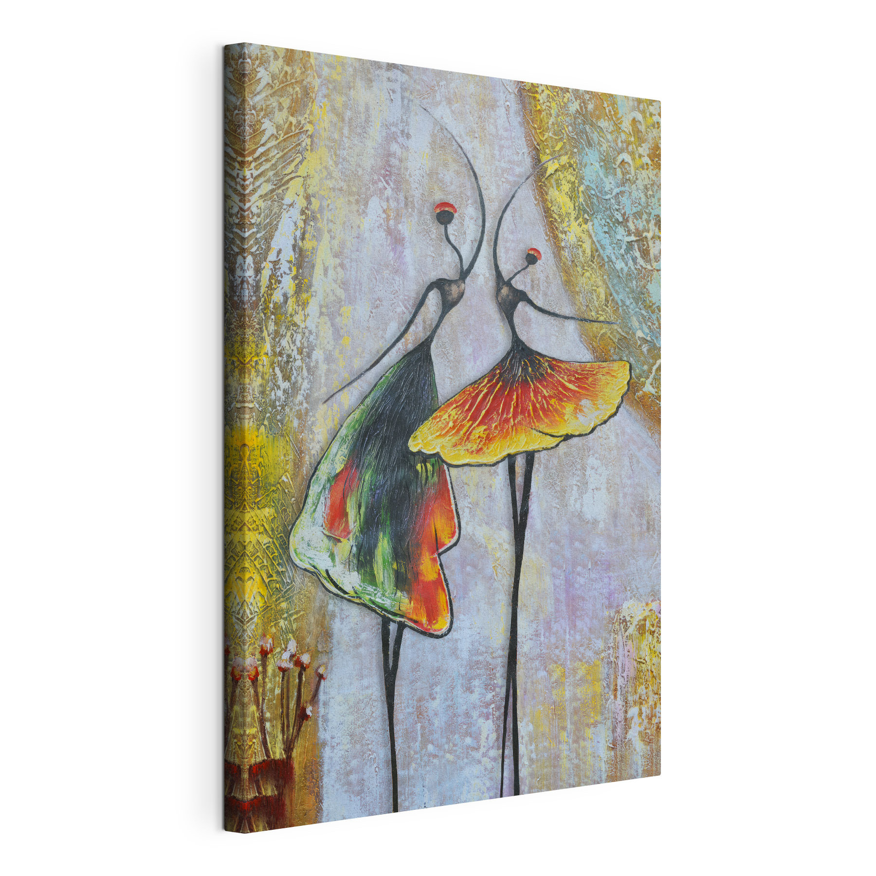 A painting of two women dancing