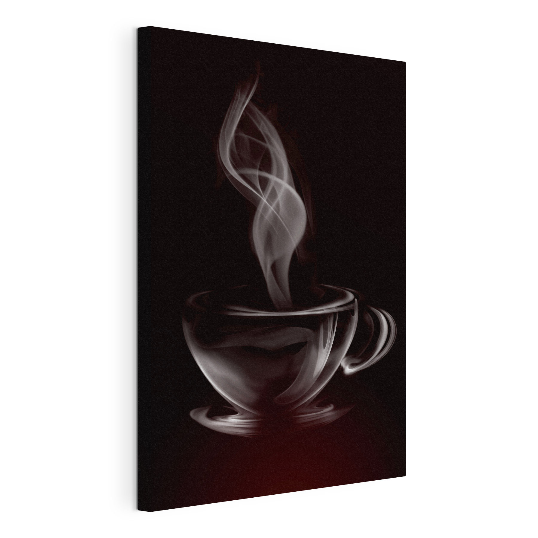 Glass cup with smoke