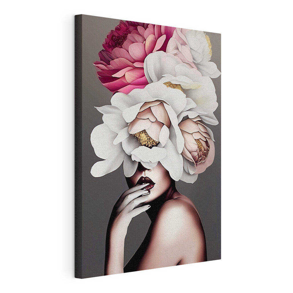 A woman with flowers on her head A woman with flowers on her head