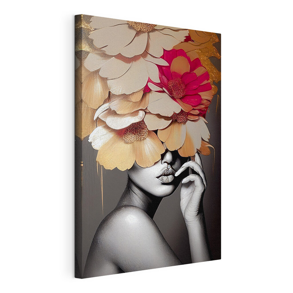 Woman with flowers on her head Woman with flowers on her head