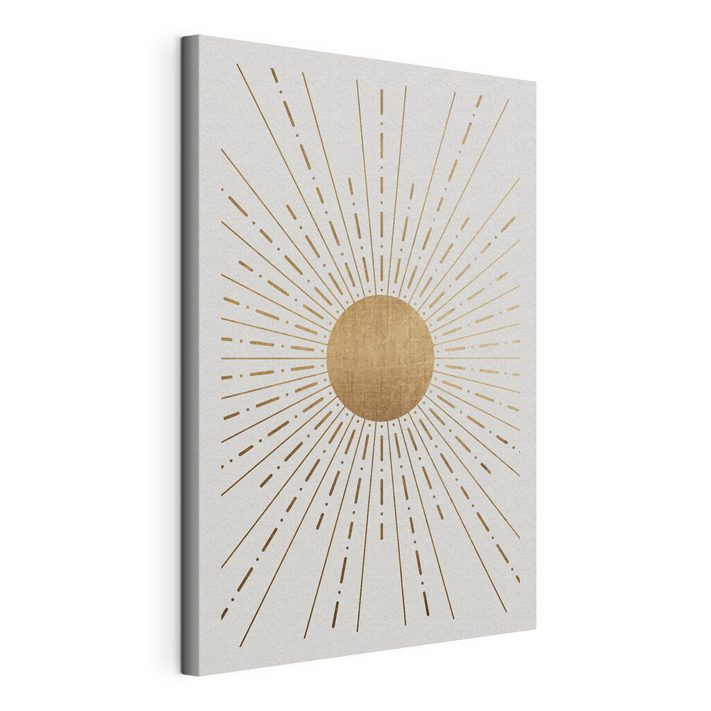 A sun with lines in the center