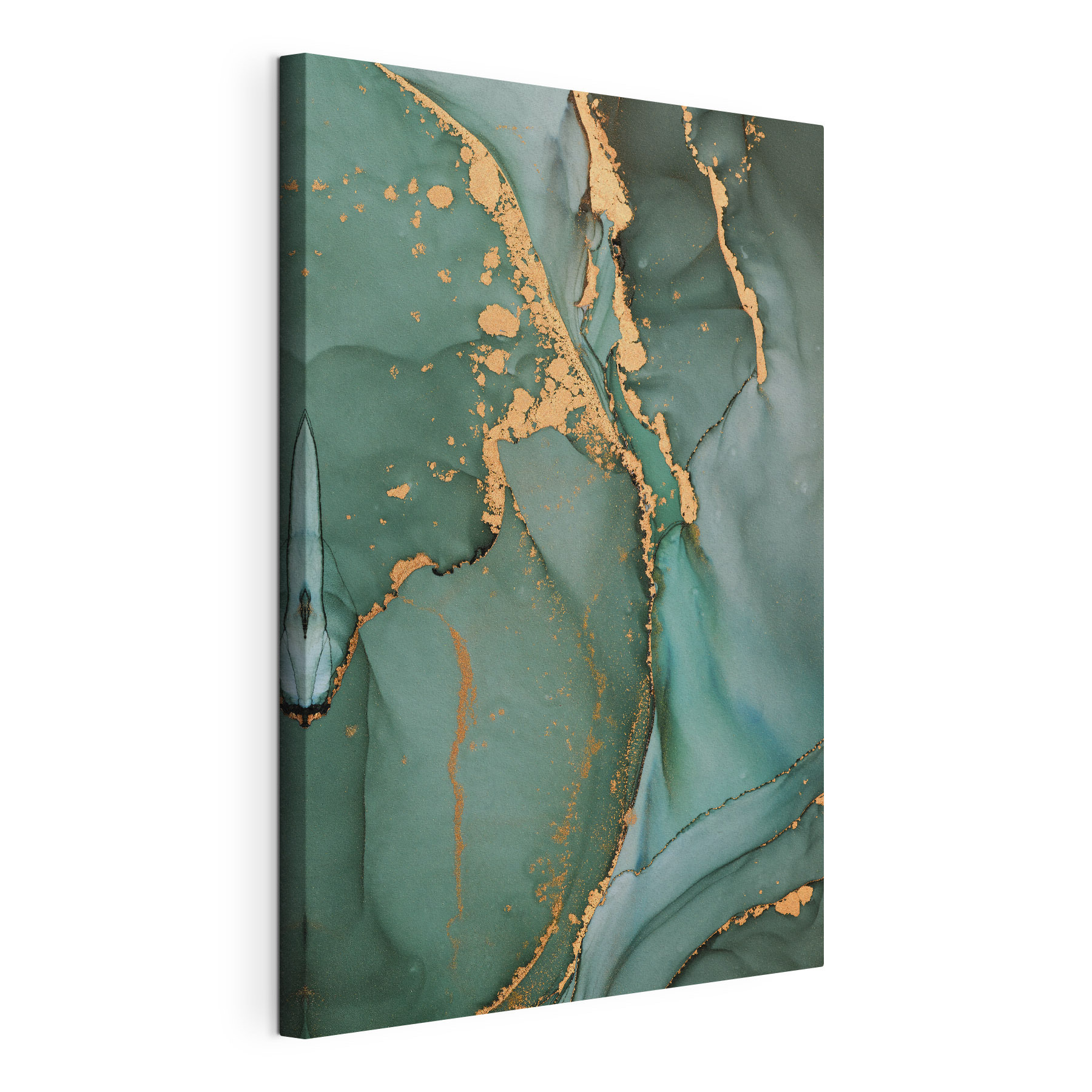 A close up of a painting