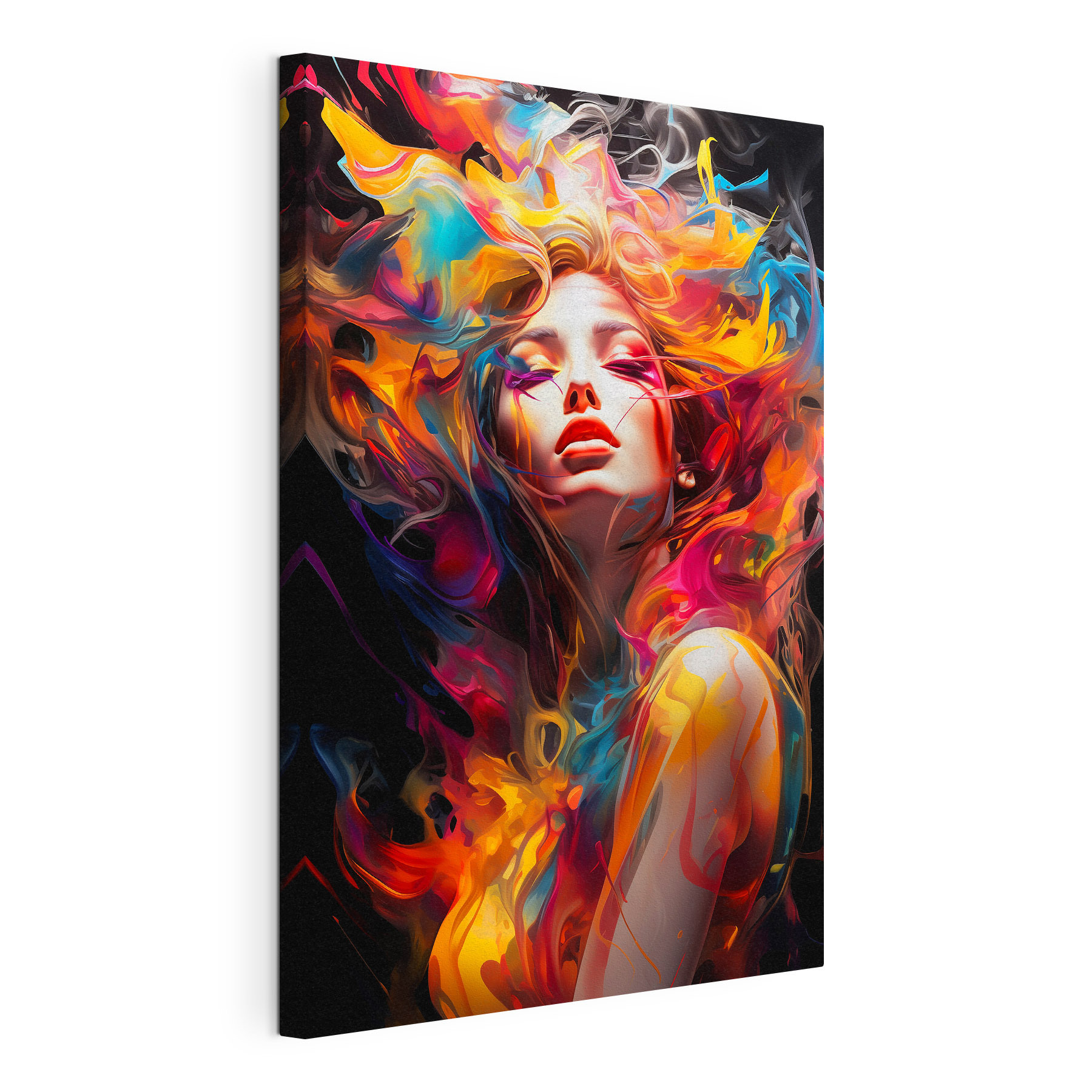 A woman with colorful hair A woman with colorful hair