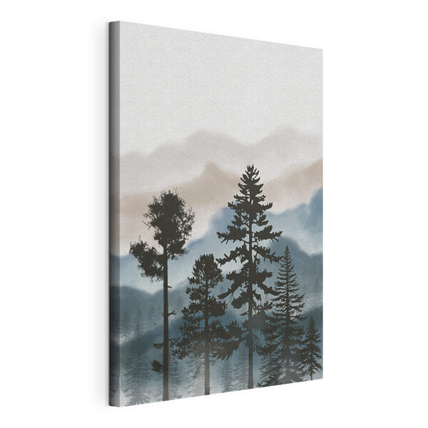 A group of trees in the mountains