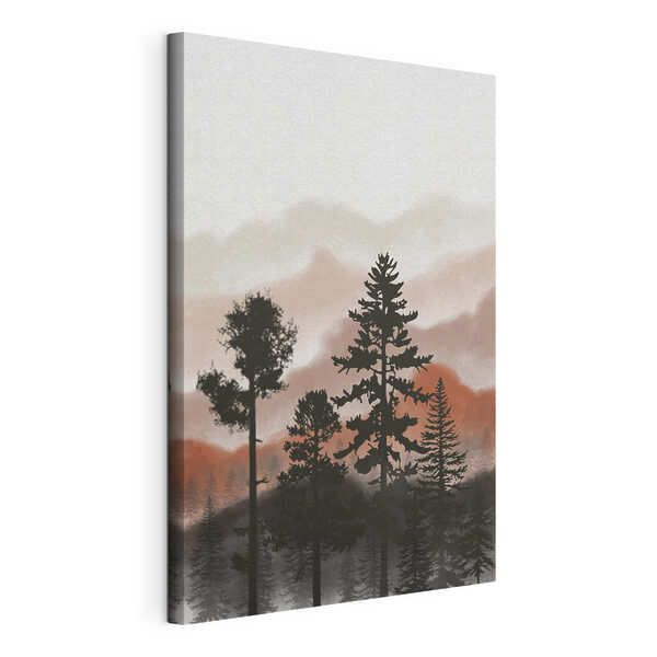 A group of trees in the mountains