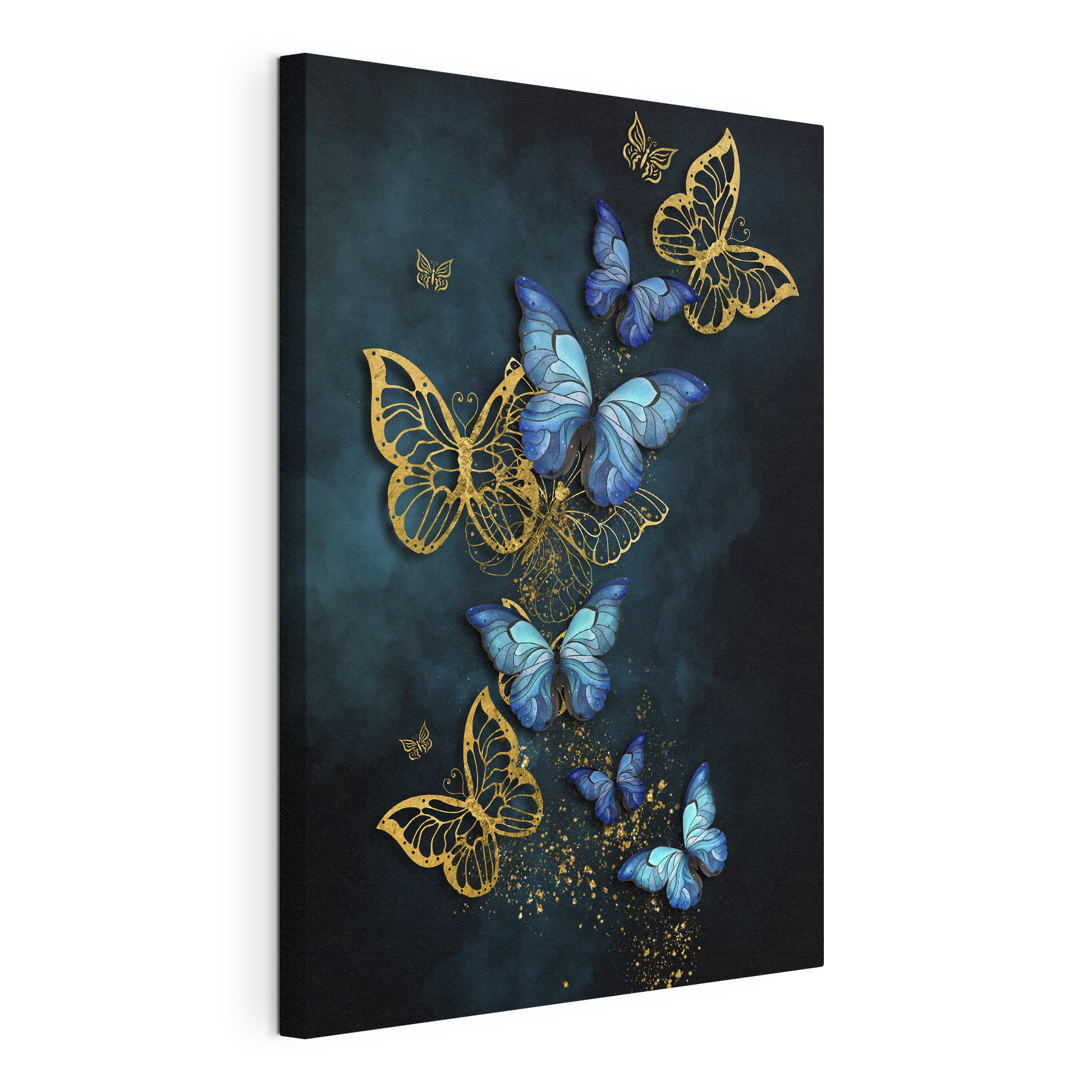 A group of butterflies on a blue background A group of butterflies on a blue background
