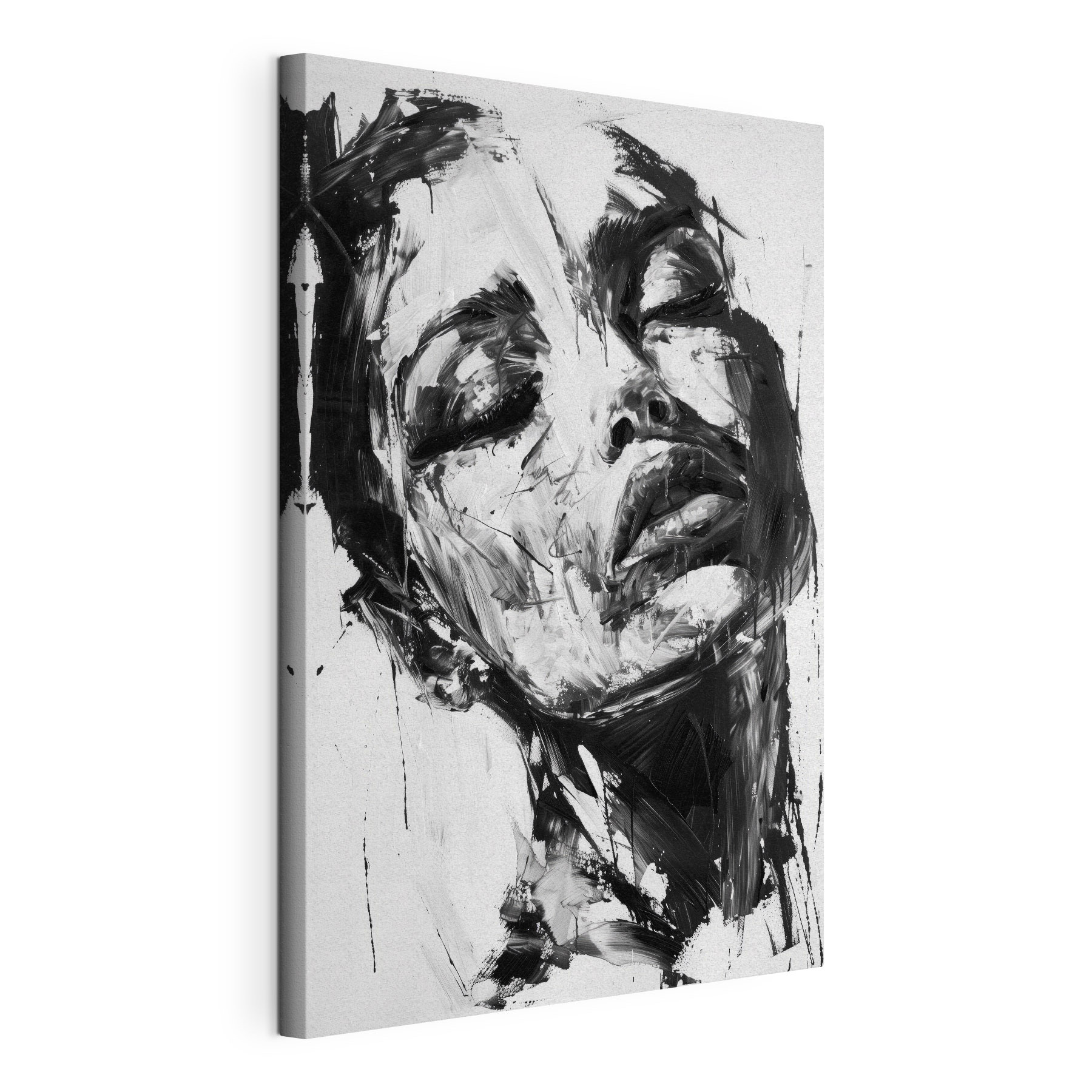A painting of a woman's face A painting of a woman's face