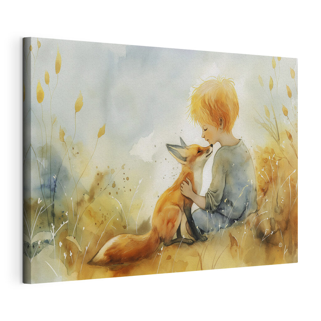 A child hugging a fox