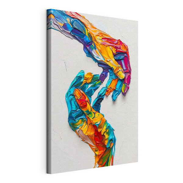 A hand painted with different colors
