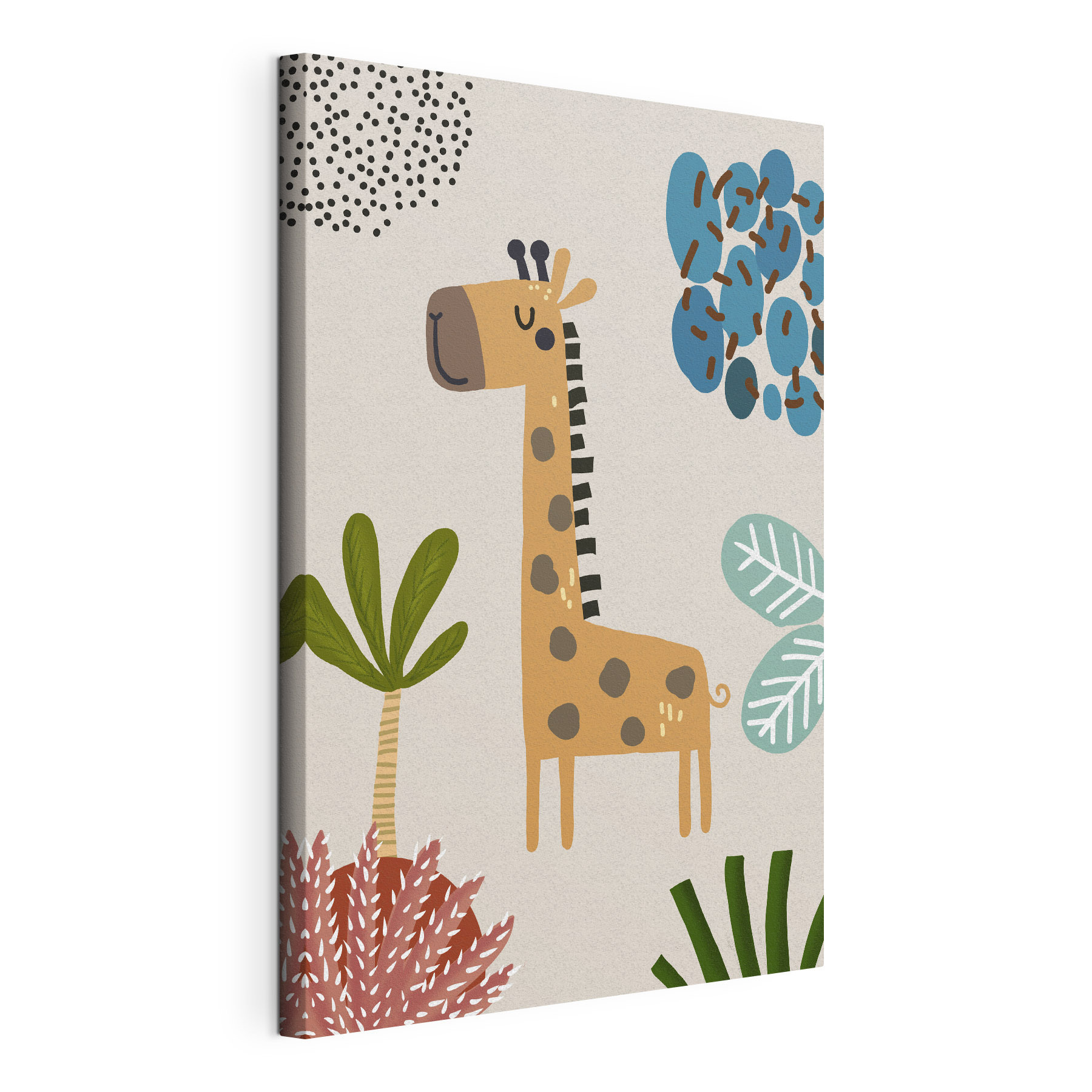 A giraffe and a tree