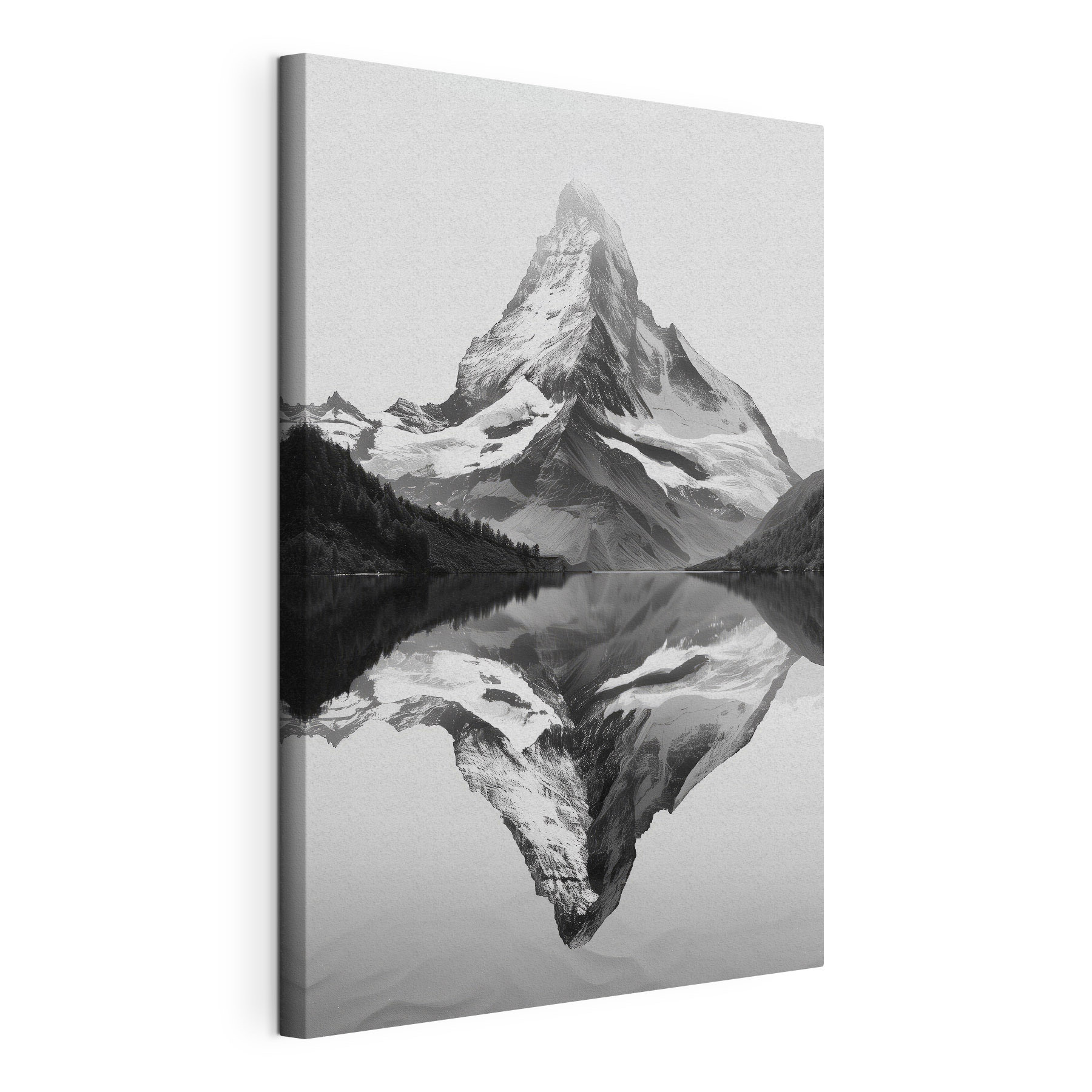 Mountain with a lake and trees Mountain with a lake and trees