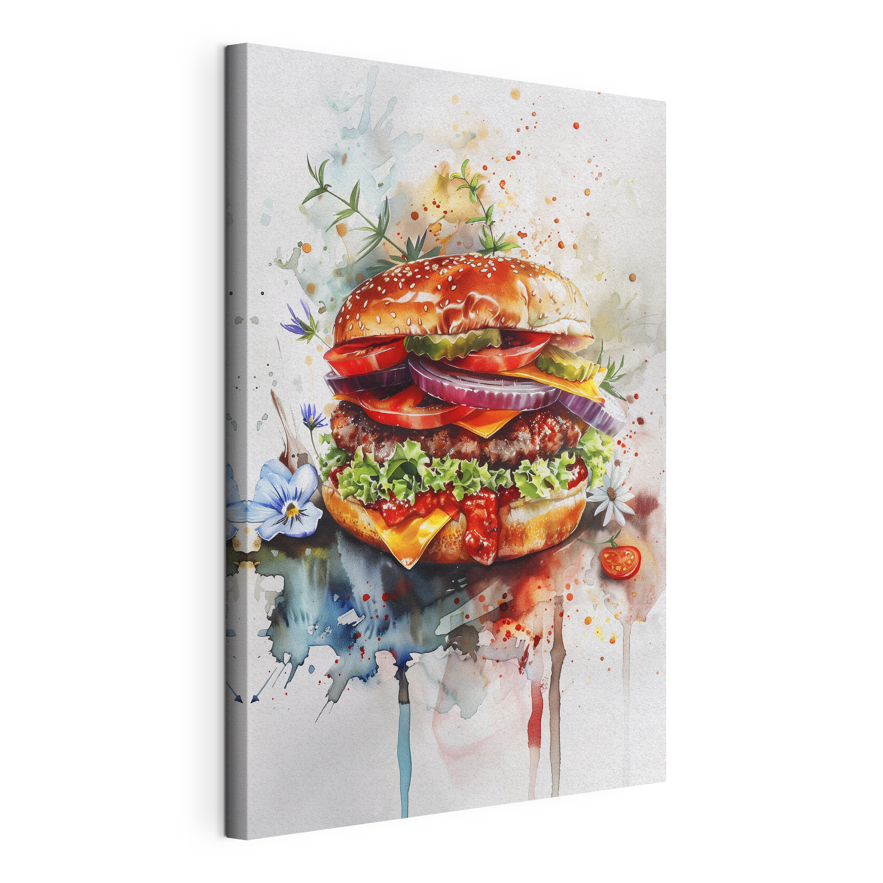 Watercolor of a burger Watercolor of a burger