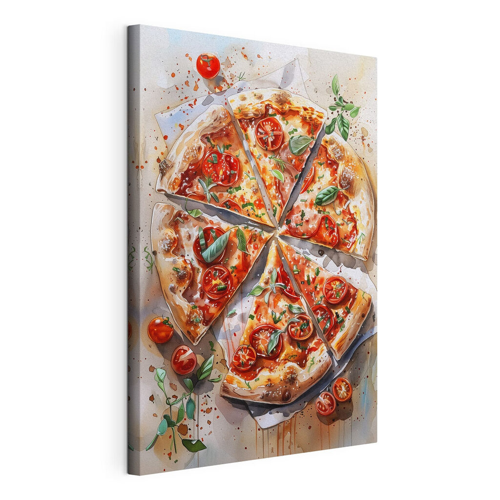 Watercolor of a pizza Watercolor of a pizza