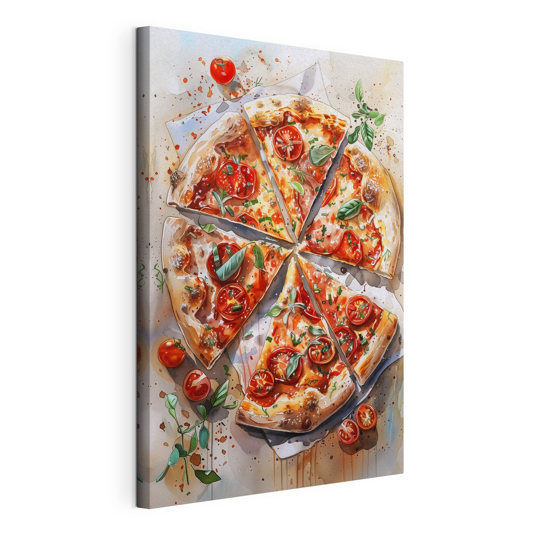 Watercolor of a pizza Watercolor of a pizza