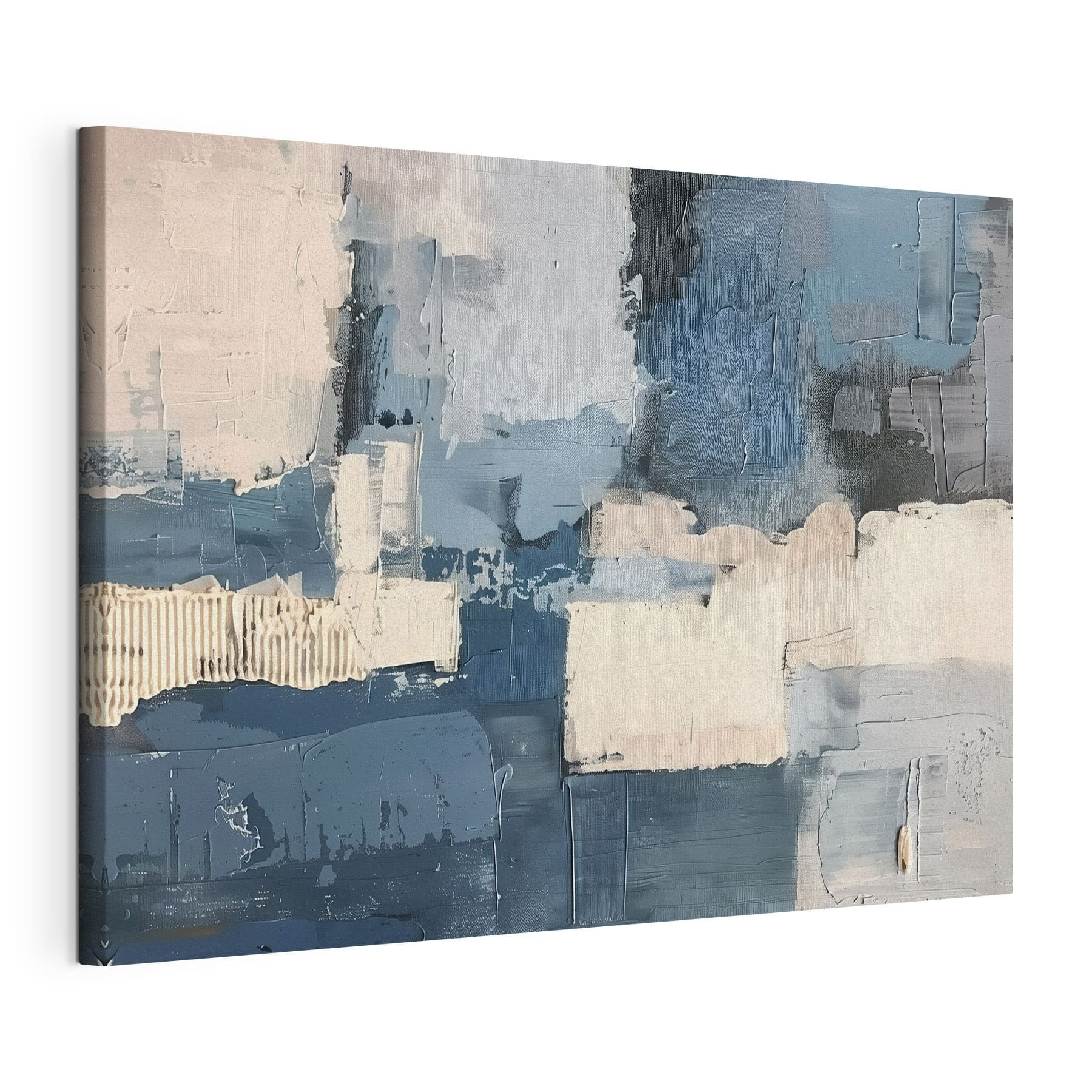 Painting of different shades of blue and white Painting of different shades of blue and white