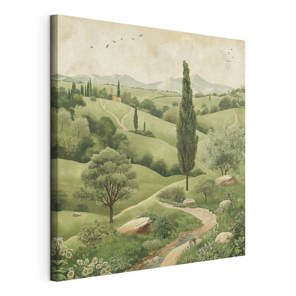 Landscape with trees and a road
