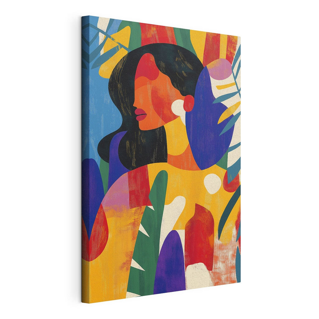 Woman with colorful leaves Woman with colorful leaves