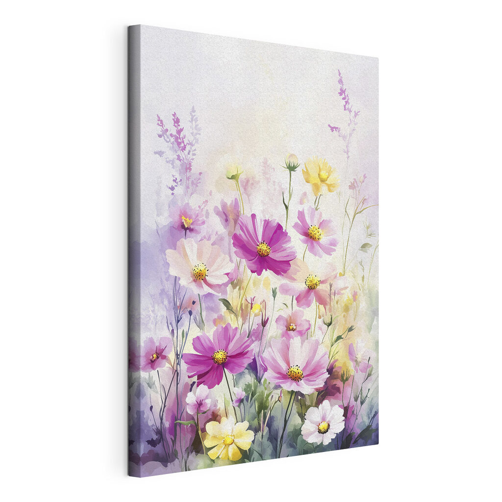 Painting of flowers in a field Painting of flowers in a field