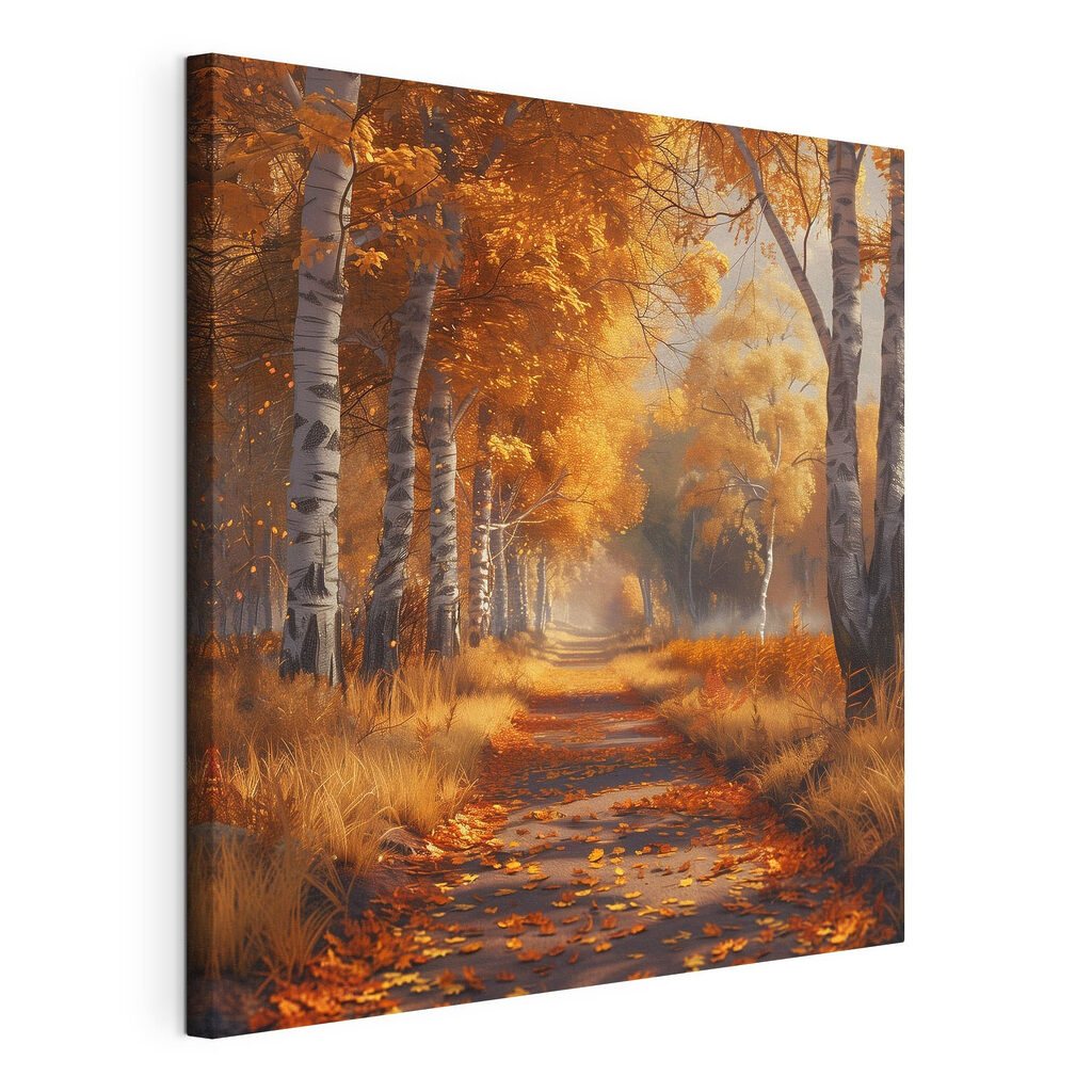 Path with orange leaves on it