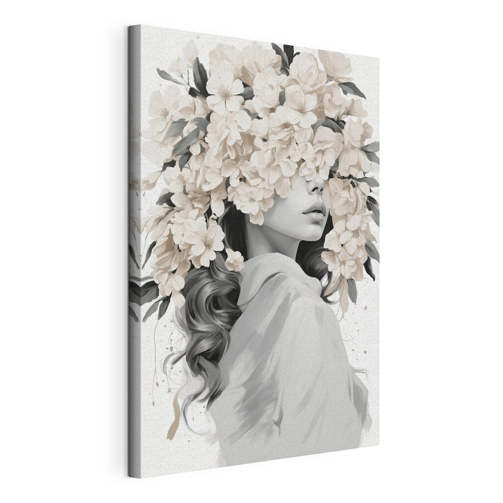 Woman with flowers on her head