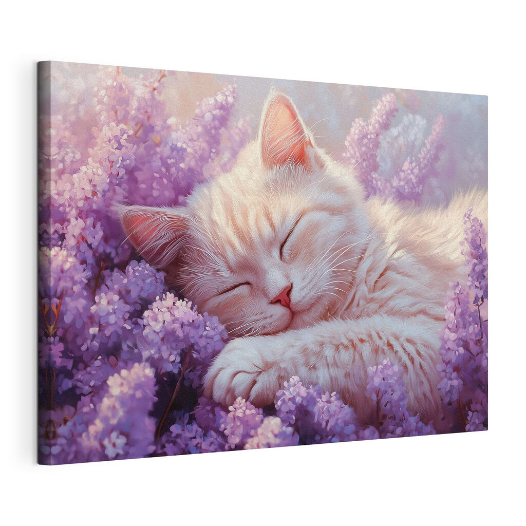 Cat sleeping in a flower bed Cat sleeping in a flower bed