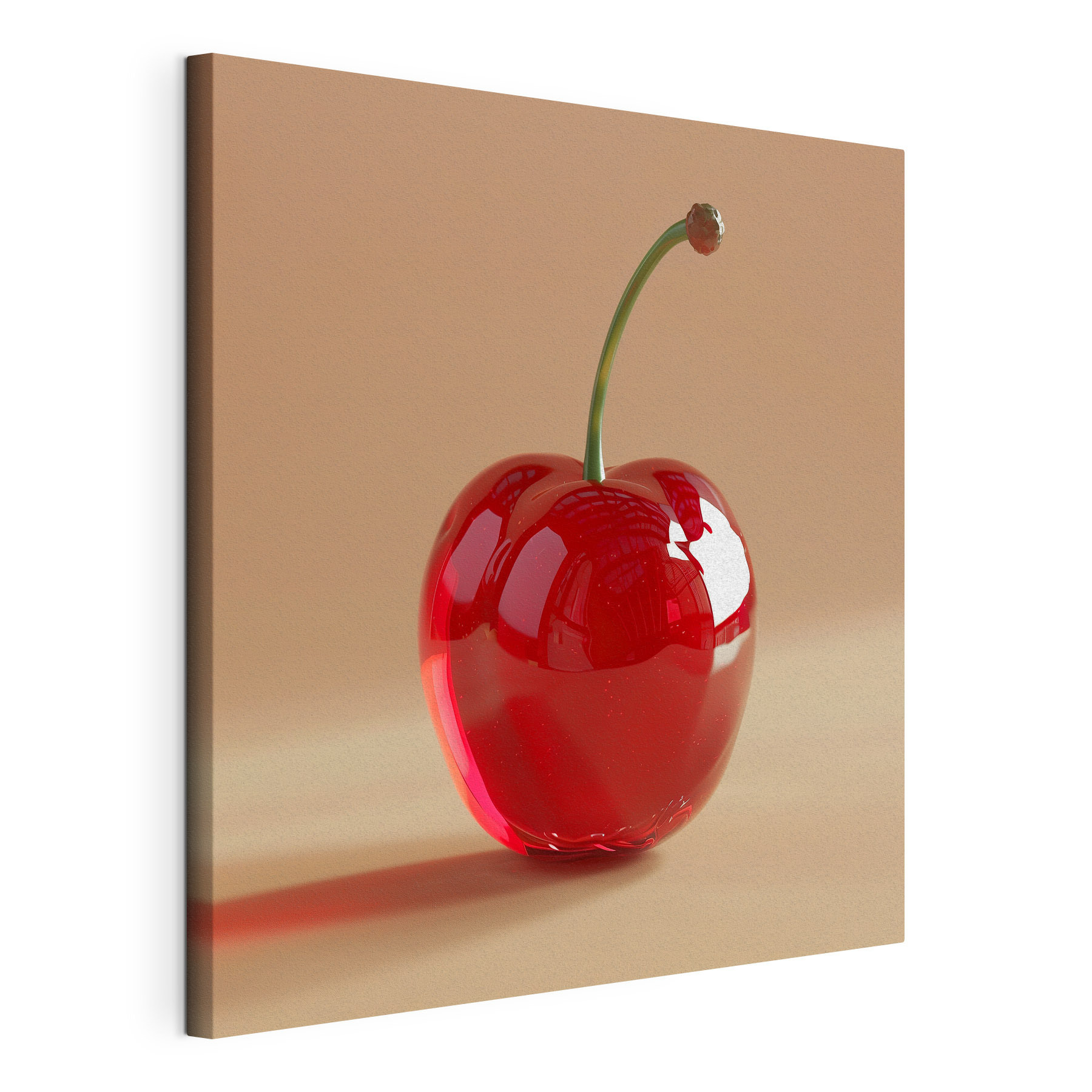 Red cherry with a stem