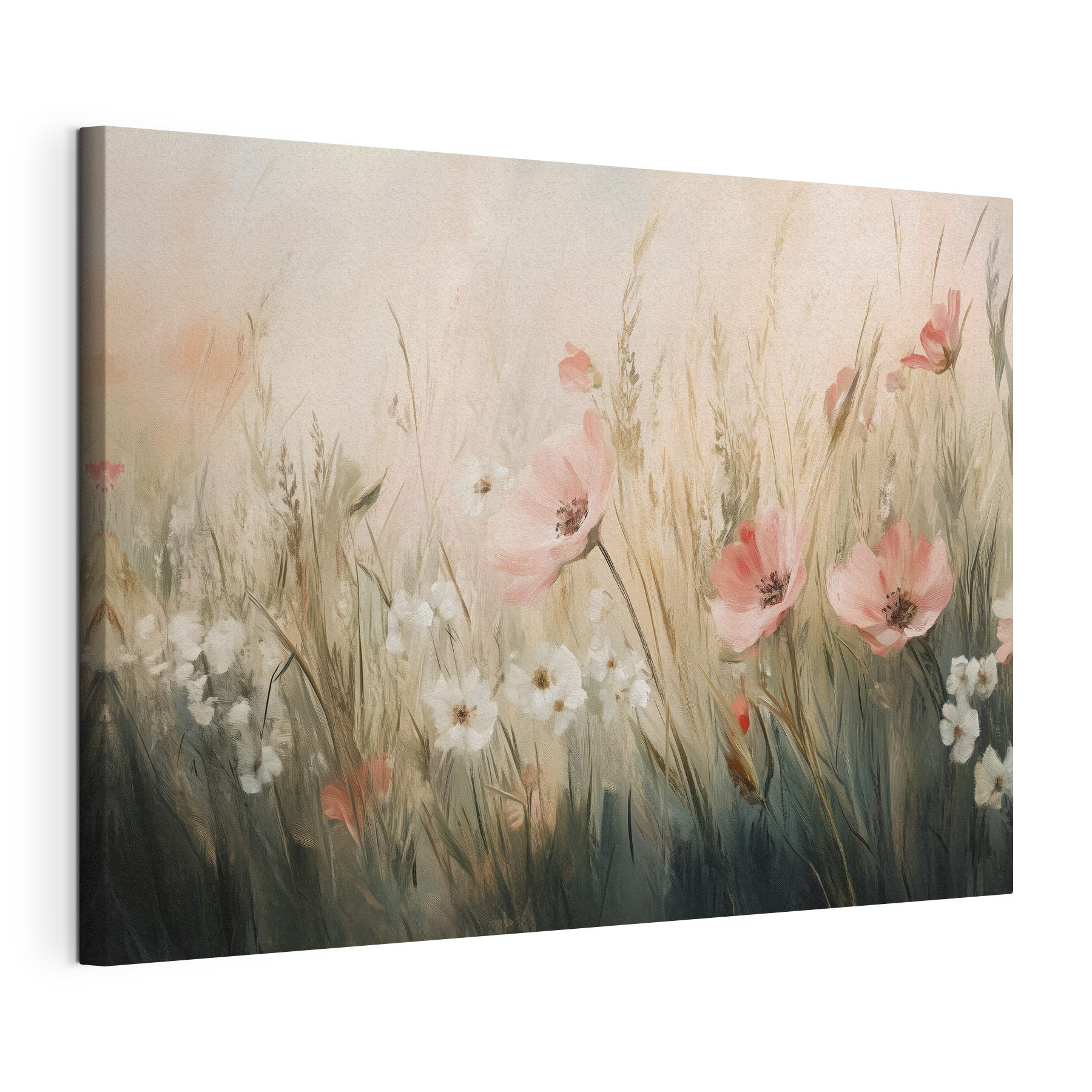 Painting of flowers in a field Painting of flowers in a field