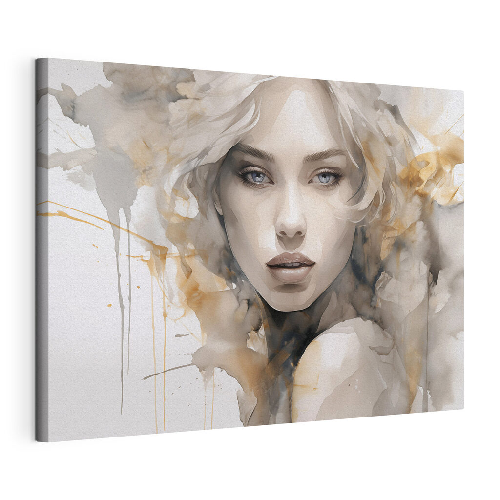 Woman's face with a splash of paint Woman's face with a splash of paint
