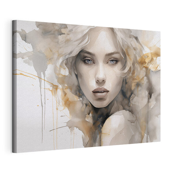 Woman's face with a splash of paint Woman's face with a splash of paint