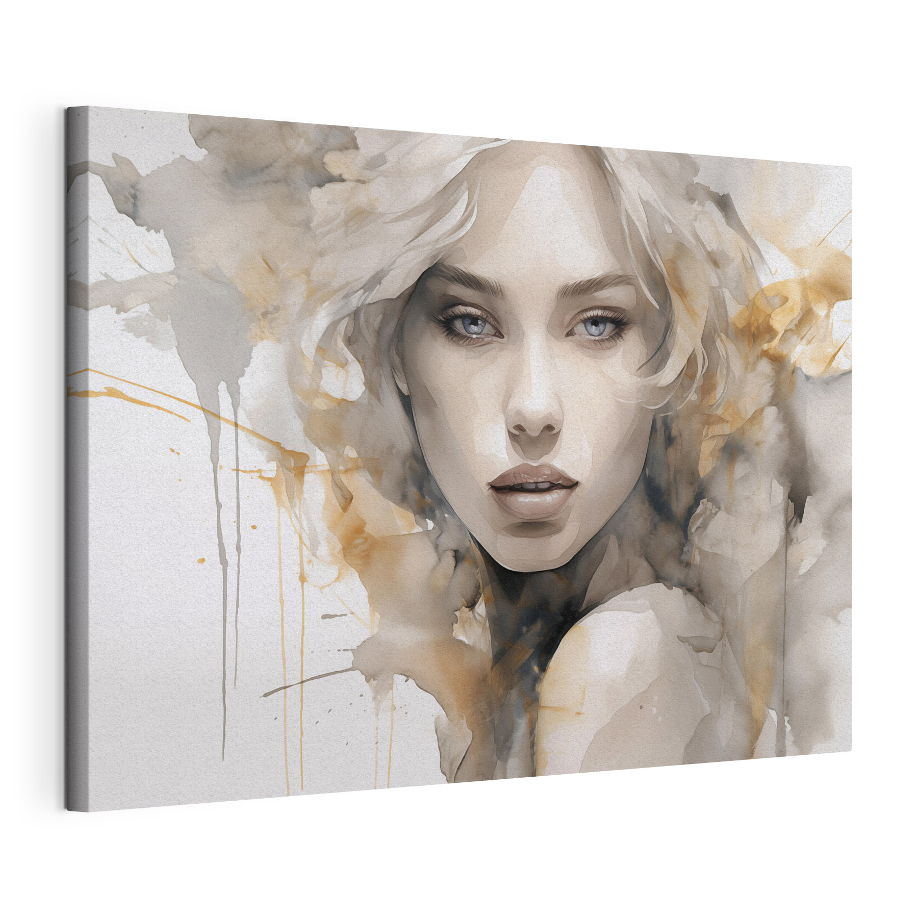 Woman's face with a splash of paint Woman's face with a splash of paint