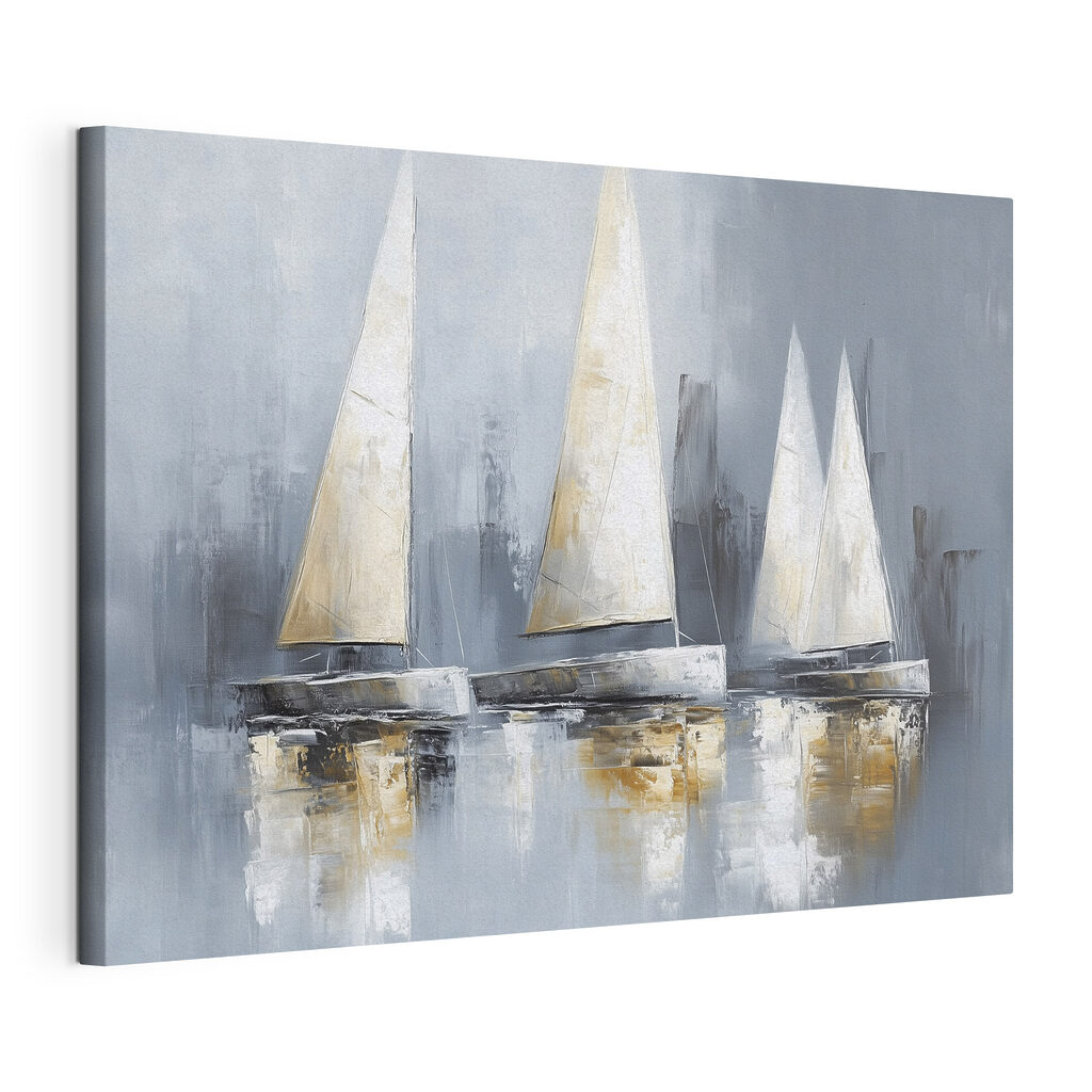 Painting of sailboats on water Painting of sailboats on water