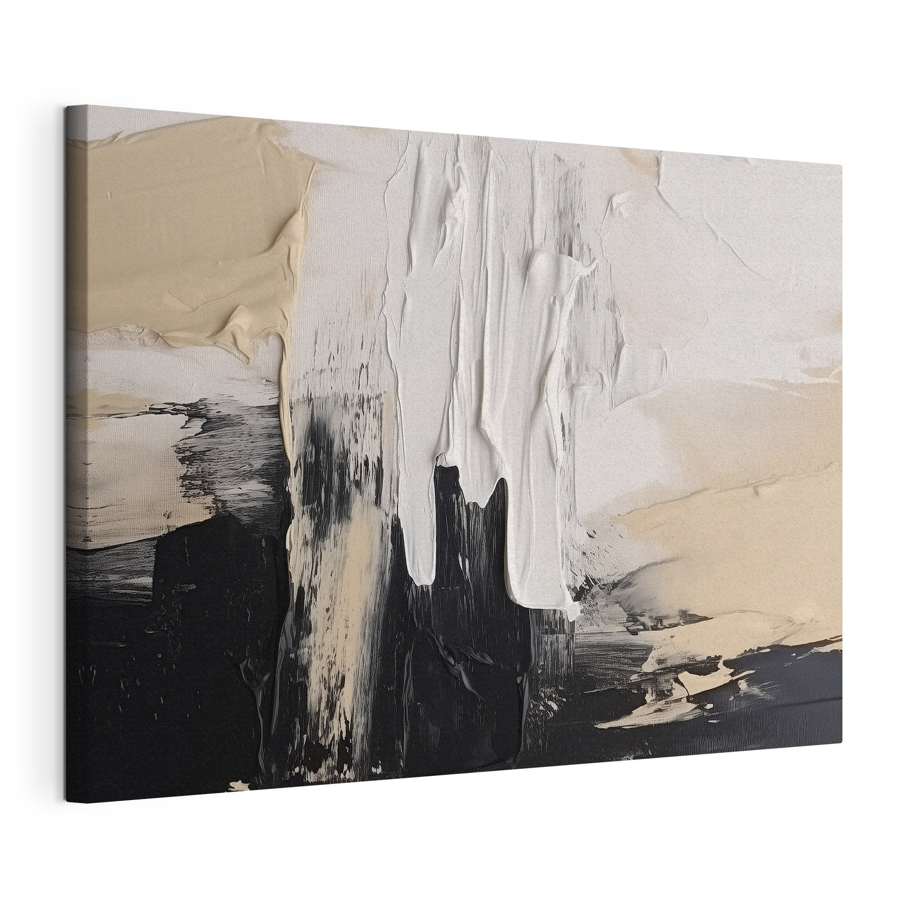 White and black paint on a white surface