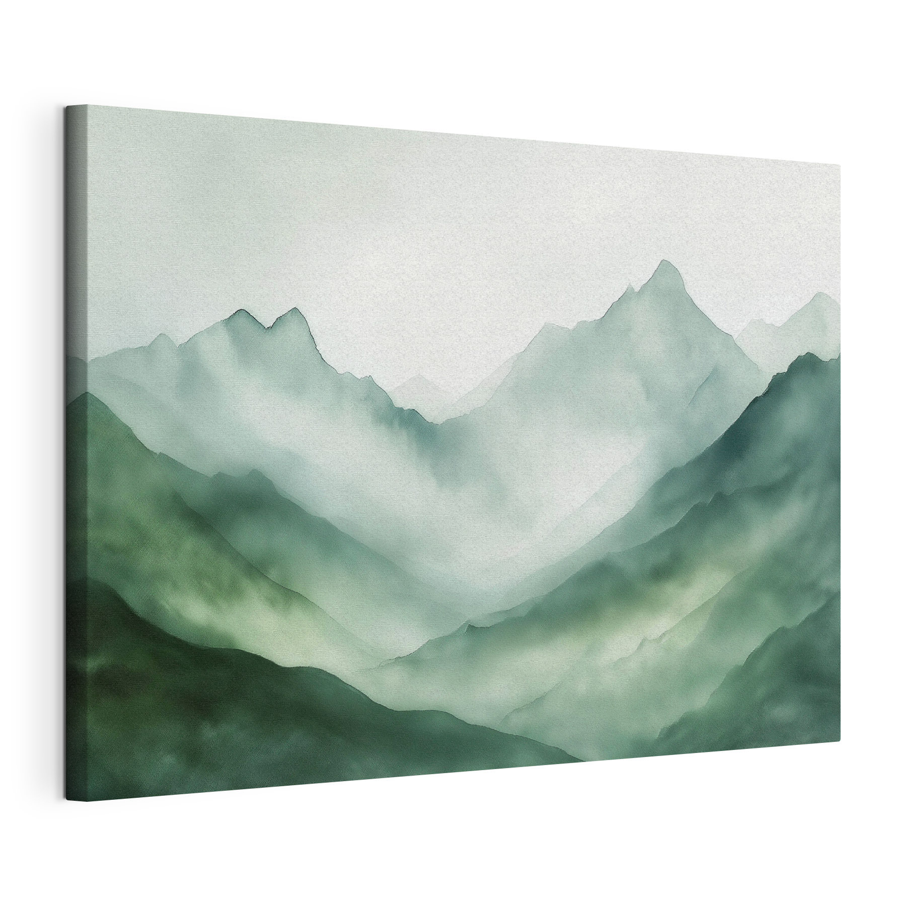 Painting of mountains and fog Painting of mountains and fog