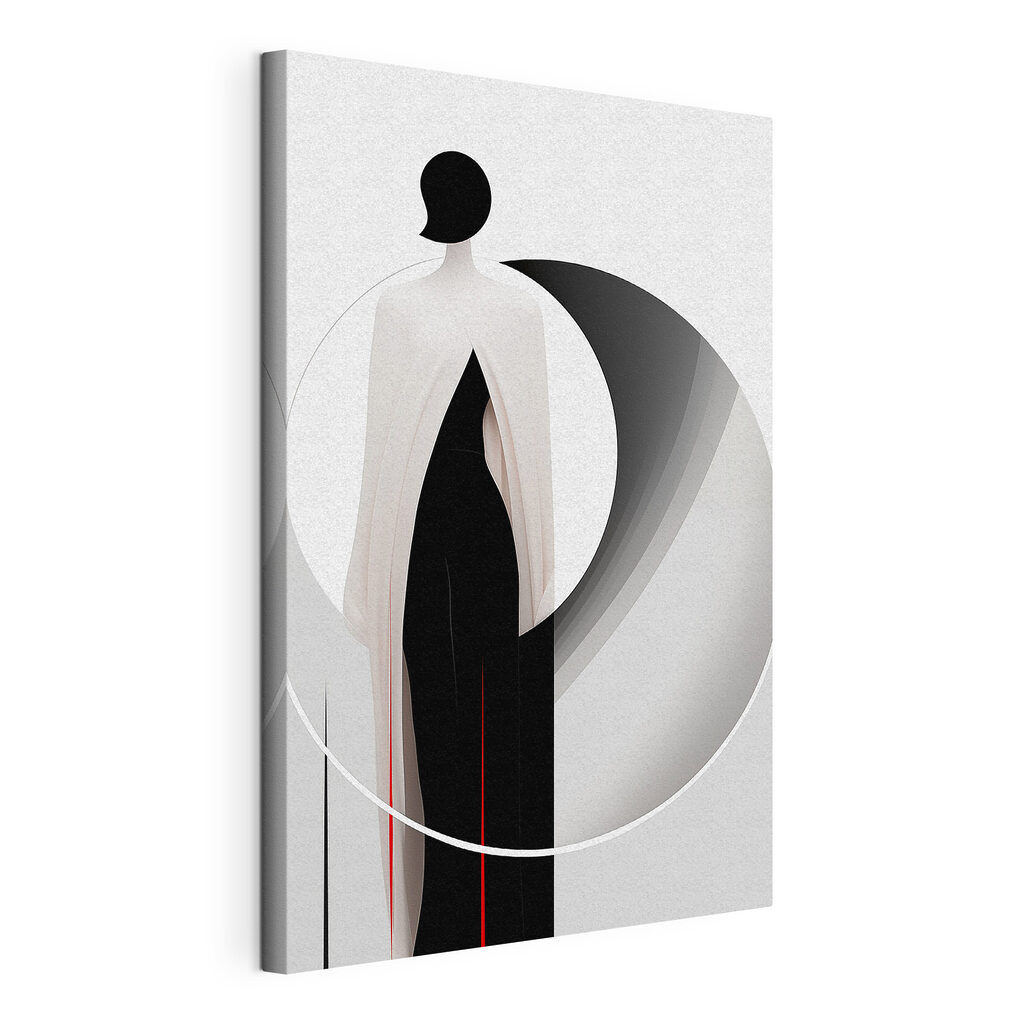 Woman wearing a black and white dress Woman wearing a black and white dress