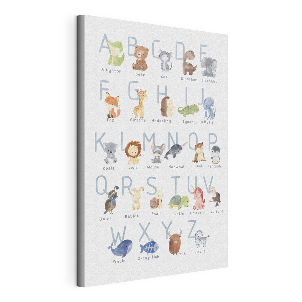 A poster with animals and letters A poster with animals and letters