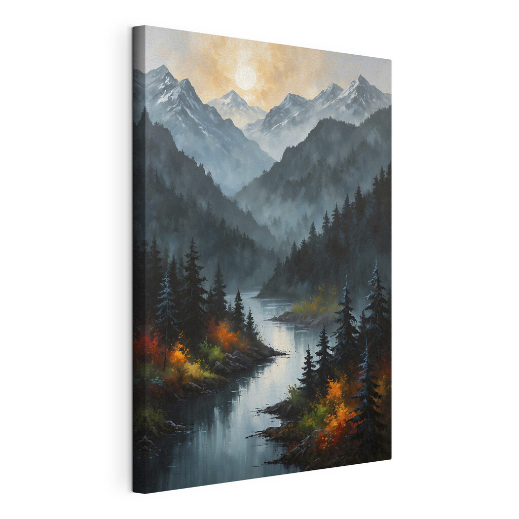 A river running through a mountain valley