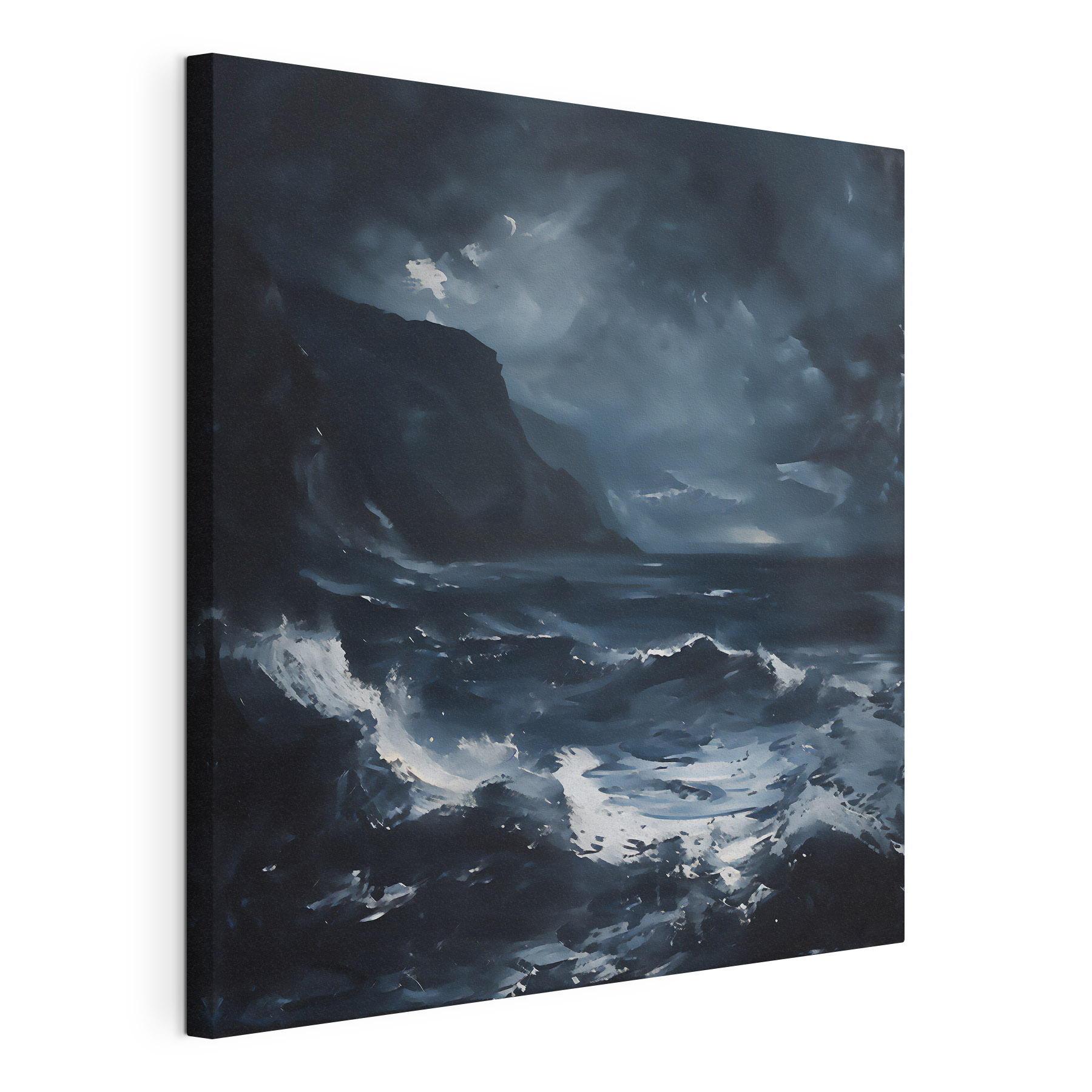 A stormy sea with mountains and clouds A stormy sea with mountains and clouds