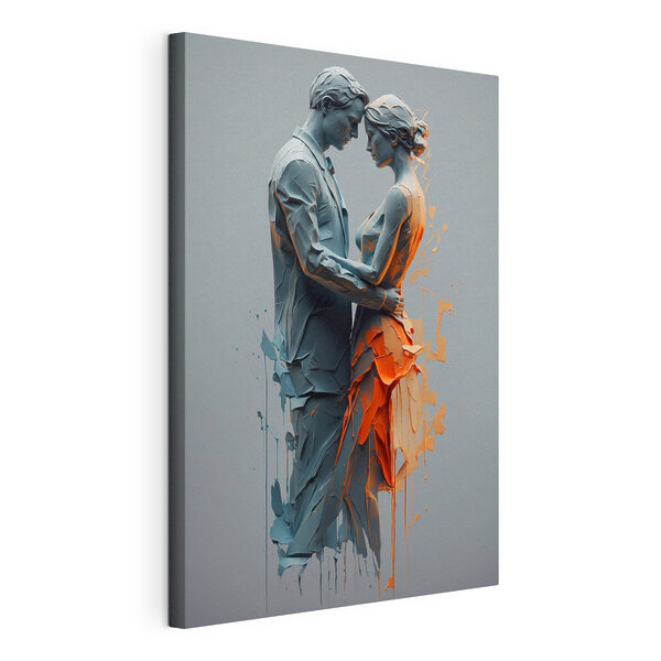 A man and woman painted in paint