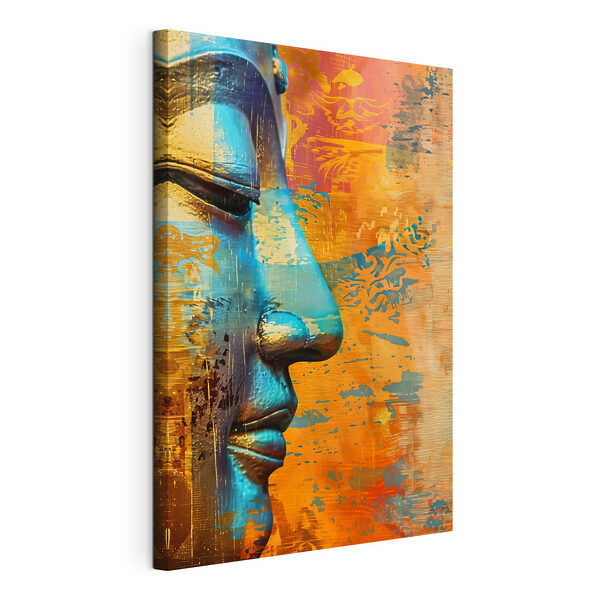 Vibrant face in colorful abstraction