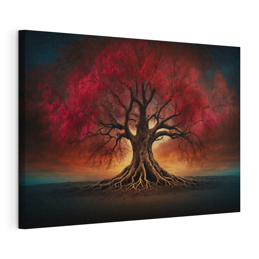 Tree with red leaves