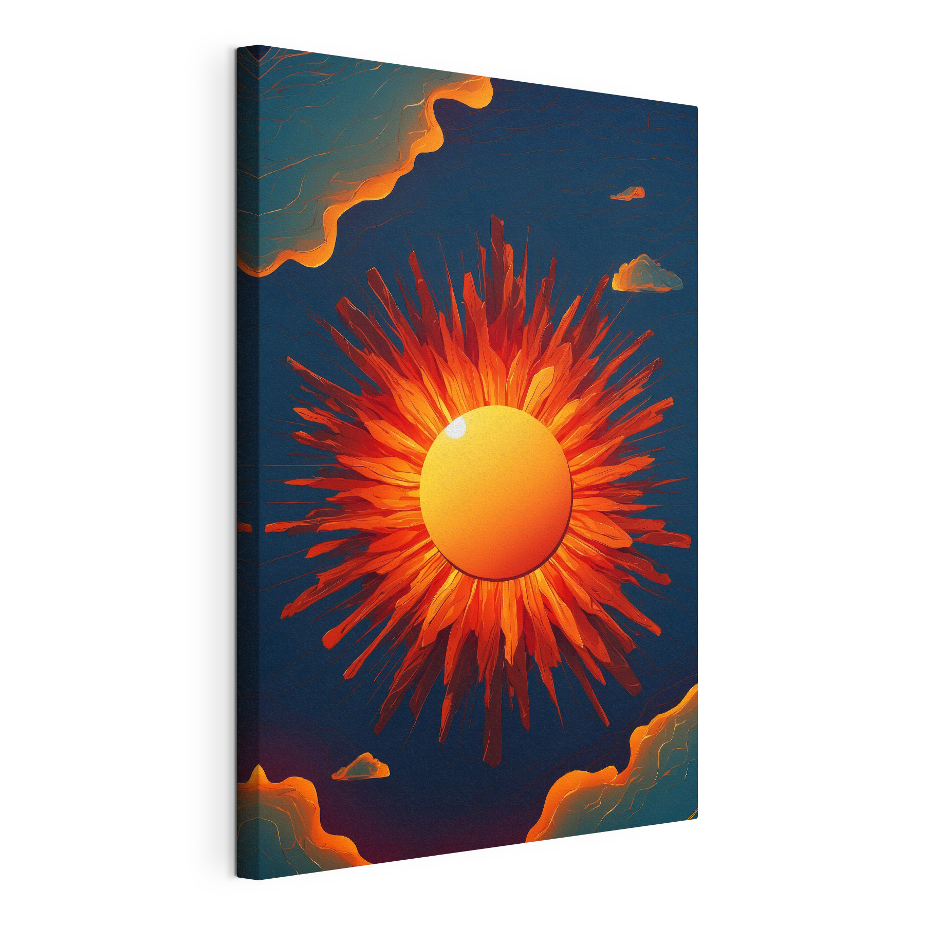 Sun with a bright sun in the sky