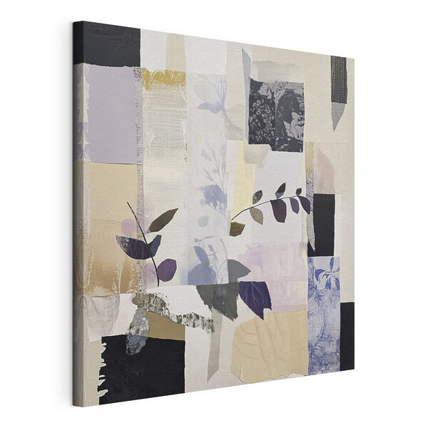Piece of art with leaves and squares