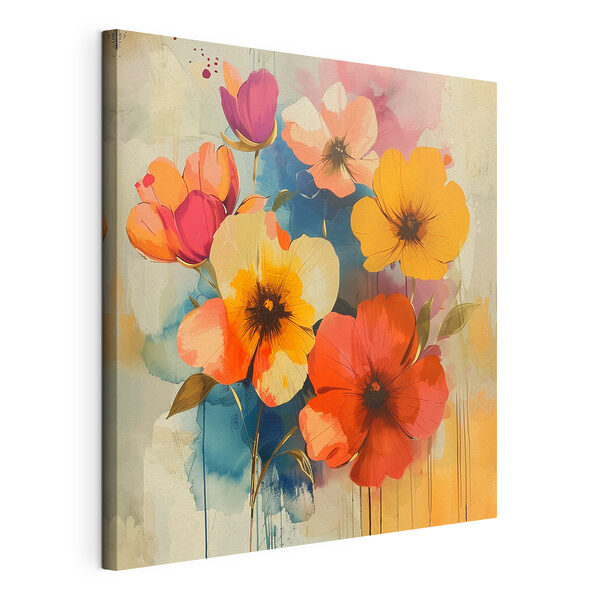 Vibrant blooms in soft colors