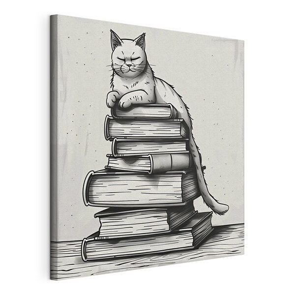 Cat sitting on a stack of books Cat sitting on a stack of books