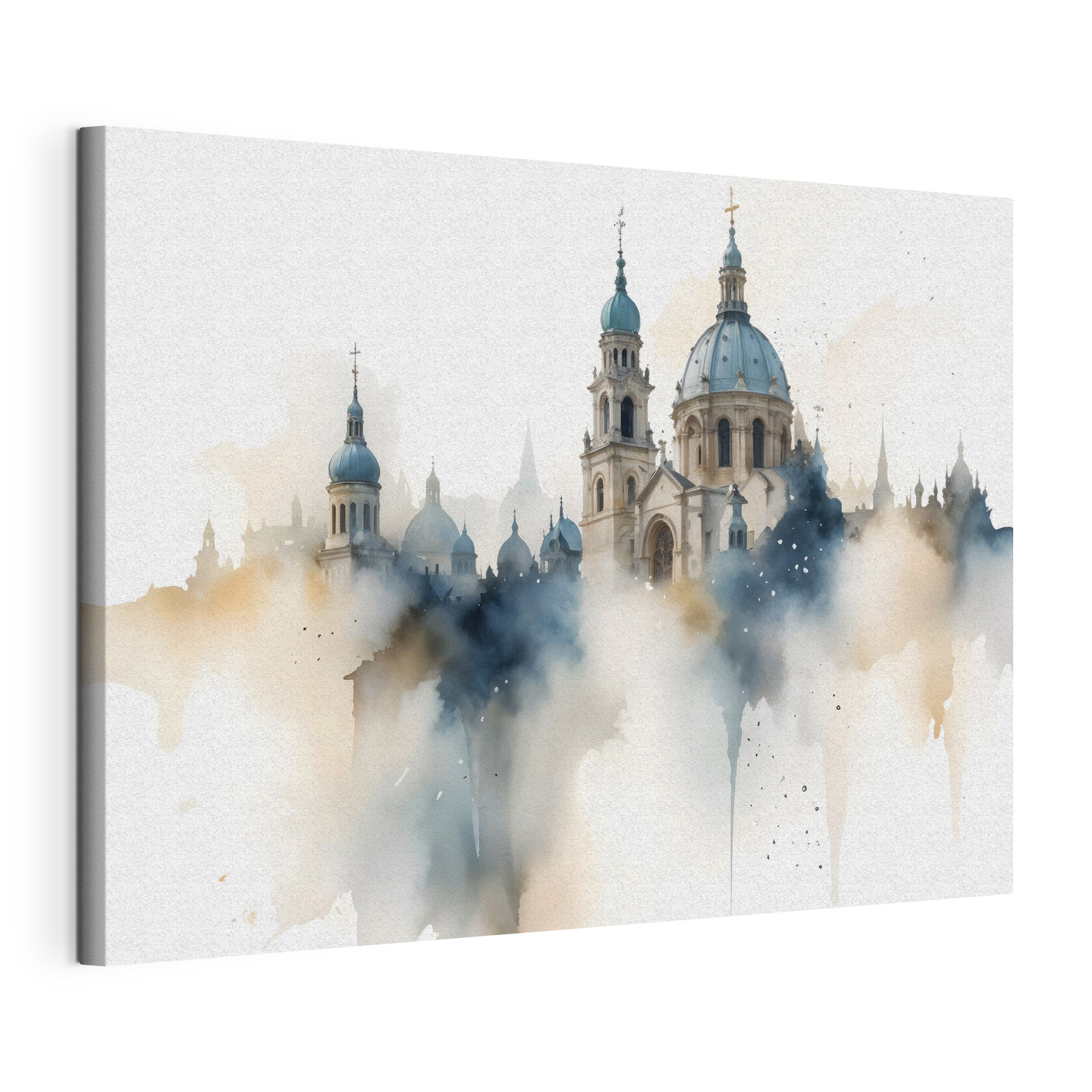 Building with domes and a white sky