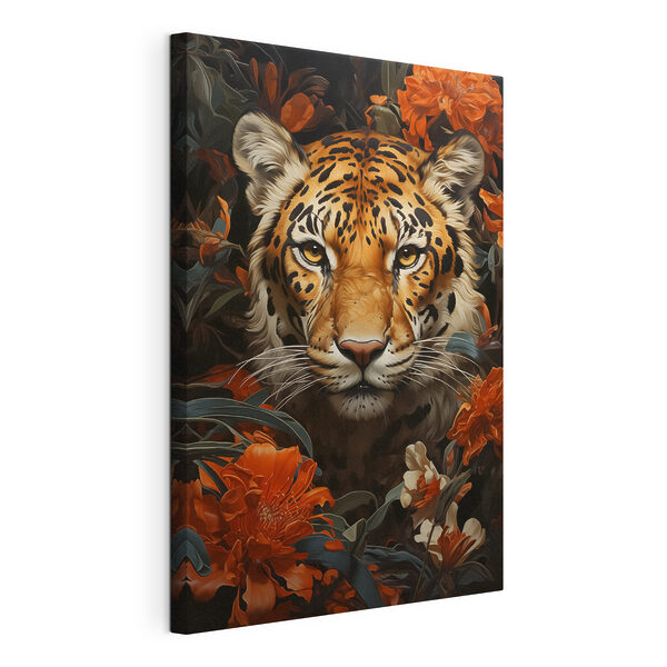 Tiger amidst vibrant blossoms Tiger amidst vibrant blossoms