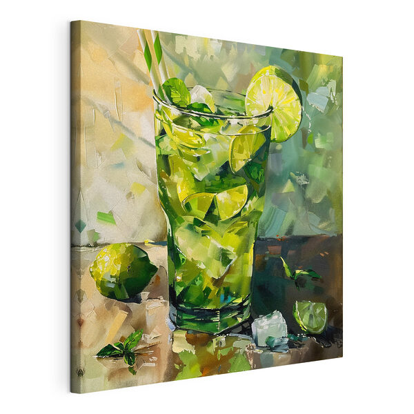 Painting of a drink with limes and ice